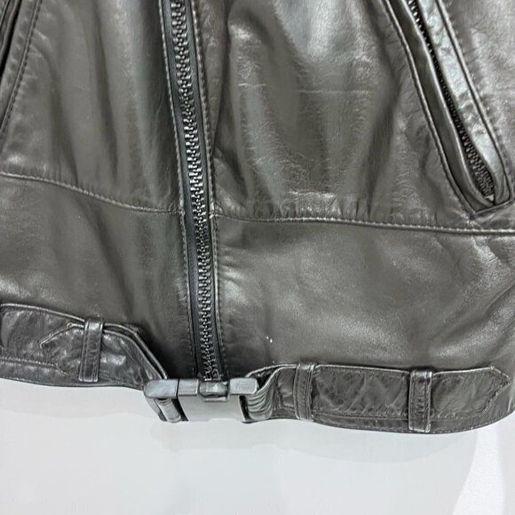 1980'S Oversized Leather Bomber Jackets CafeRacer Biker by Angora sz36 Vintage - Picture 7 of 12